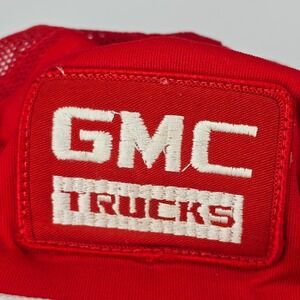 Vintage 80's GMC TRUCKS PATCH MESH SNAPBACK‎ TRUCKER HAT Red White